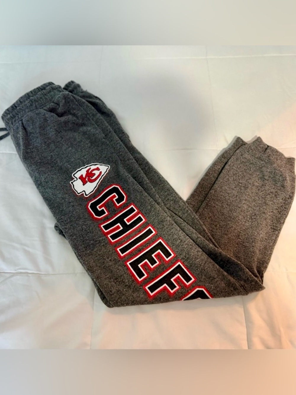 NFL Kansas City Chiefs Charcoal Gray Heather Jogger Sweatpants Size M - Picture 3 of 4